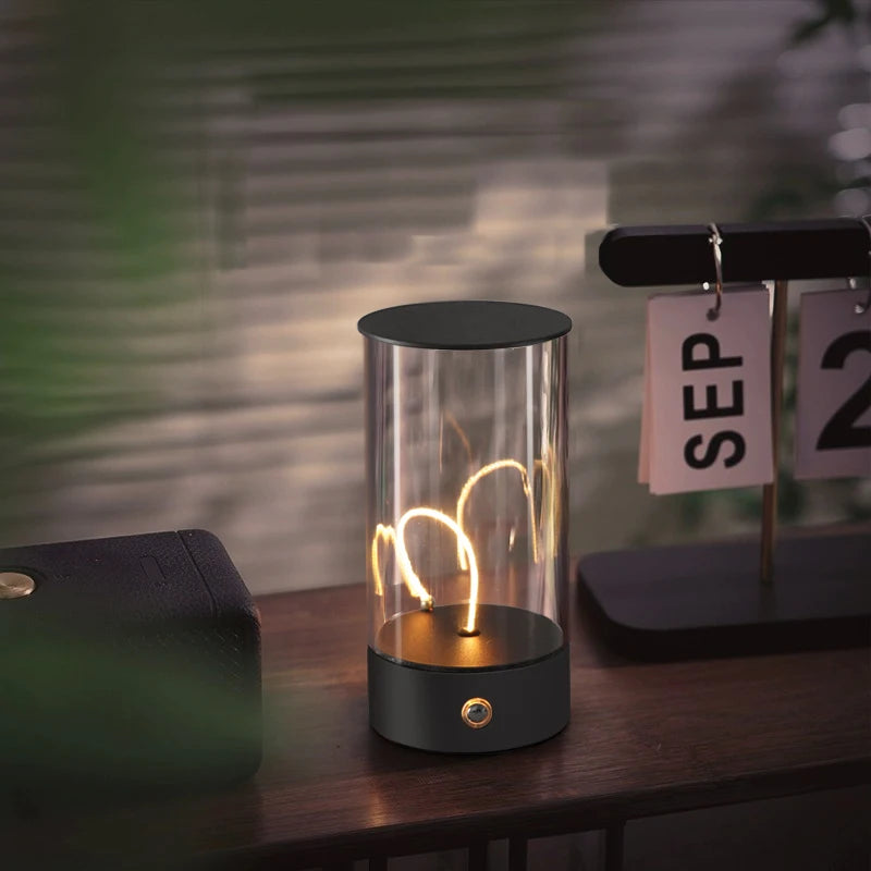 Minimalist Desk Lamp with Flexible LED Filament – USB-C Rechargeable and Touch Control